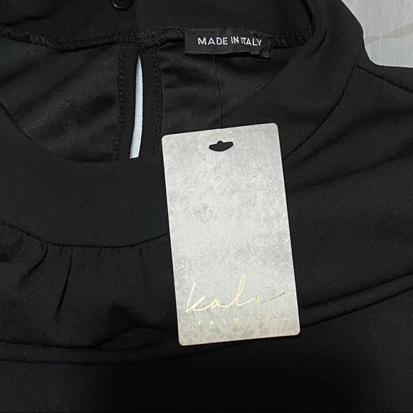 Black Ruffle Hem Shift Dress - Picture 6 of 7